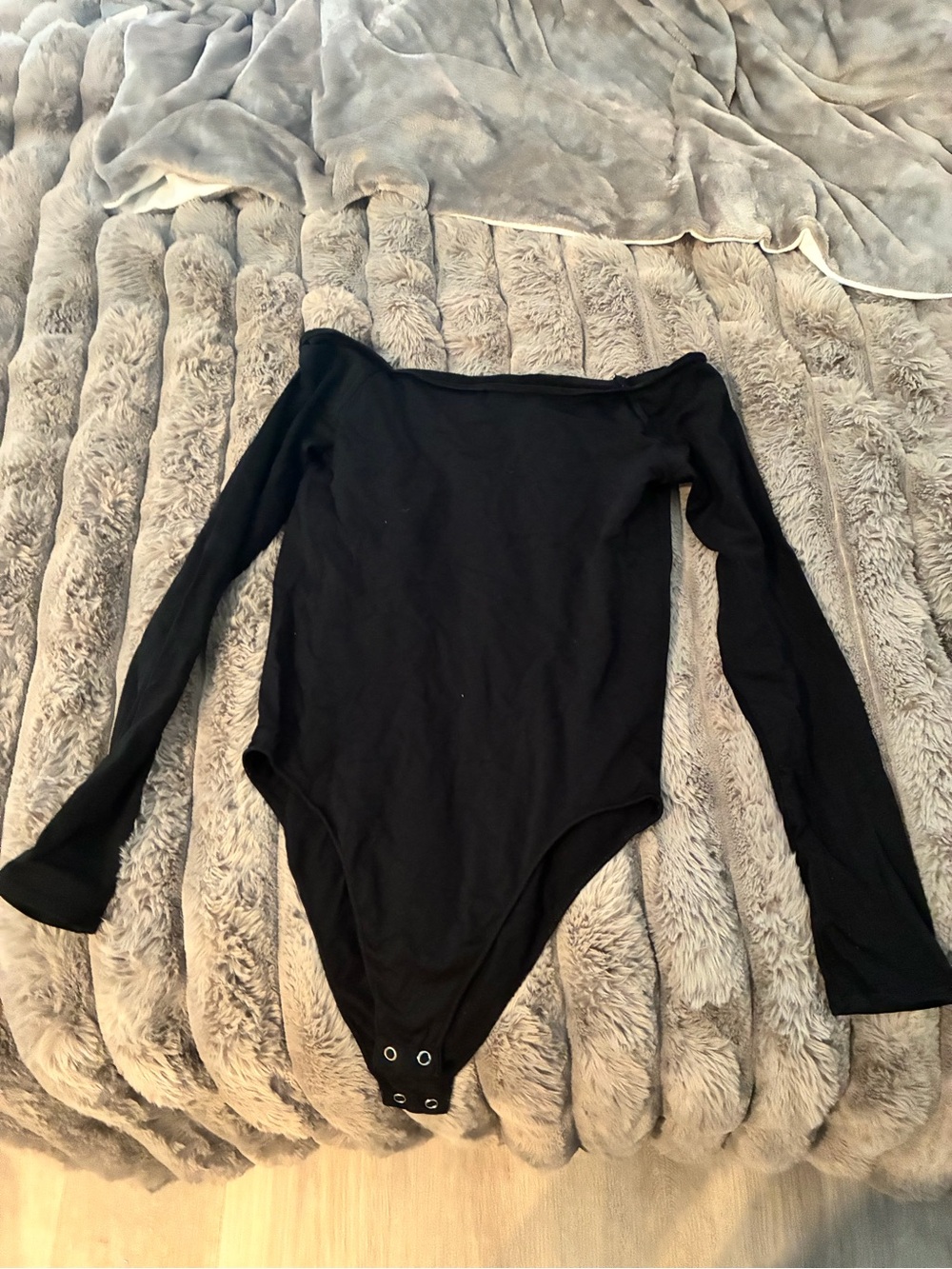 Kohl's Black Off-Shoulder Long Sleeve Kids Bodysuit